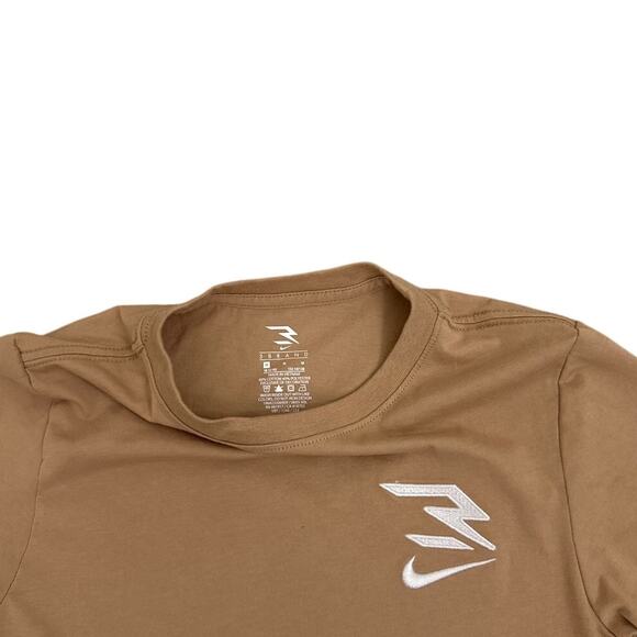 Nike Tan Brown Short Sleeve T Shirt Size Youth Medium 10/12 - Picture 2 of 2